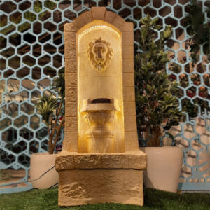 Shawshank Water Fountain 3.5ft Lion Mini Water Fountain With Light & Water Pump