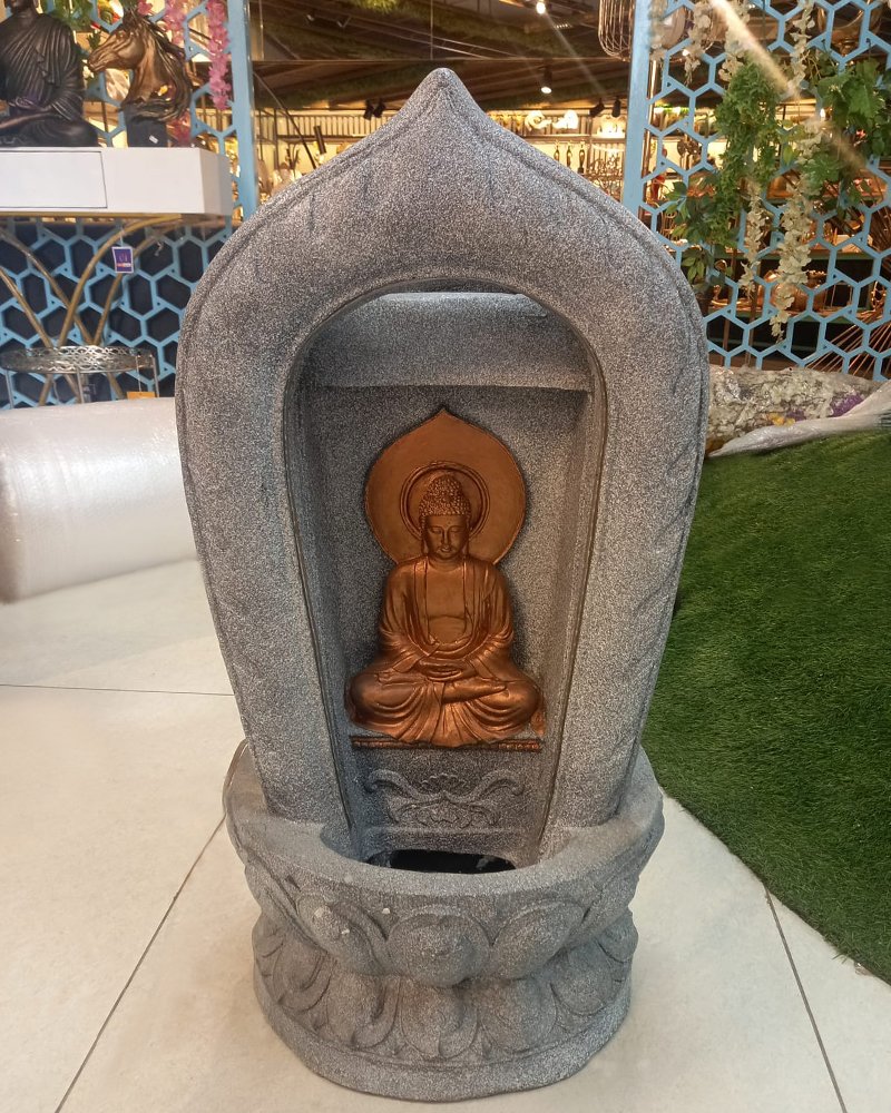 Shawshank Water Fountain Grey Buddha Temple Water Fountain With Light & Water Pump - Image 2